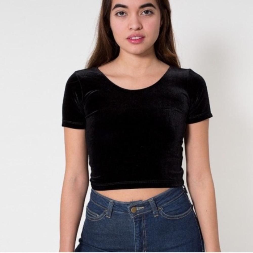 Black Velvet Crop Top